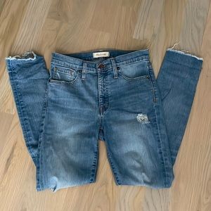 Madewell 9” High Rise Skinny Distressed Jeans
